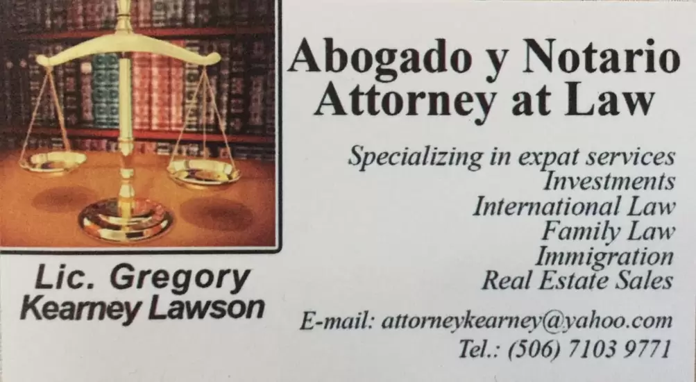 $125.00 Attorney Kearney Lawson & Assoc. Costa Rica
